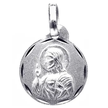 Medal 925 Sterling silver m scapular 13mm. Virgin of Carmen Heart of Jesus unisex 
Medal 925 Sterling silver m scapular 13mm. Virgin of Carmen Heart of Jesus unisex