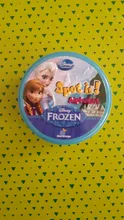 Juego de mesa de Frozen Spot it y dobble para niños, cartas de punto para Dobbles, ir de acampada, caja de lata de Metal, juguetes, novedad