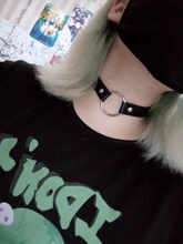 Gargantilla de cuero sintético con tachuelas para mujer, Collar de cuero sintético con cierre de llave, corazón redondo, remache de punta, fiesta de cumpleaños regalo para, 2020