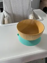 3 unids/set alimentación de bebé de la placa de la cena de alimentación vajilla con silicona succión Copa cuchara de madera de los niños de mercancías