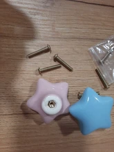 NAIERDI-perilla cerámica para gabinete de habitación de niños, tirador de armario con diseño de dibujos animados, luna y estrella, manijas para puerta de jardín