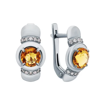 Silver earrings with cubic zirconia and citrine sunlight sample 925
Silver earrings with cubic zirconia and citrine sunlight sample 925