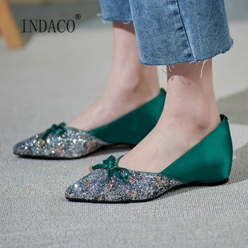 2020 Flat Shoes Women Leather Loafers Women Green Glitter Slip on Shoes for Women 4cm
2020 Flat Shoes Women Leather Loafers Women Green Glitter Slip on Shoes for Women 4cm