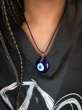 Exquisita azul de mal de ojo, collar de colgantes redondos de los hombres de la moda de las mujeres encantos collar accesorios creativo regalo de joyas de fiesta