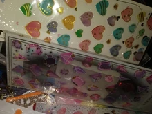 1 hoja hermosa corazones coloridos epoxi de cristal adhesivos decorativos bricolaje Craft Diary Stick Label