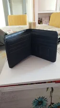 Hombres cartera billetera de cuero Slim Hipster de piel de vaca de tarjeta de crédito/portadores de identificación de monederos de negocios billetera plegable