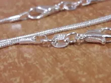 ¡10 unids/lote promoción! Collar de plata de ley 925 al por mayor, joyería fina de plata Cadena de serpiente collar de 1mm 16 18 20 22 24