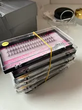 Pestañas postizas individuales tipo profesional, extensiones de pestañas en grupos para colocar individualmente en forma de racimo de 60 unidades, maquillaje profesional