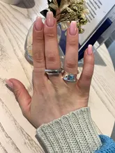 SHANICE-Anillos abiertos de 100% Plata de Ley 925 Lisa para mujer, entrelazados de lado incorrecto Retro geométrico para joyería de plata de ley