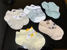 Calcetines finos de malla para bebé recién nacido, 5 par/lote, algodón, informal, dibujos animados