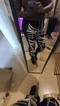 CM YAYA Streetwear mujeres de cuerdas pantalones de cintura alta pantalones de Hip Hop deportiva deportes Jogger pantalones de chándal