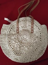 Bolso de hombro redondo tejido a mano para mujer, bolso de verano, bolsa de paja para playa, compra de viaje, bolso femenino, bolsos de mimbre