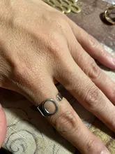 Anillo con apertura ajustable iniciales del nombre para mujer, ancho hueco, grueso, letras de A-Z, 3 colores, Metal, alfabeto, fiesta, joyería