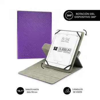Subblim rotate 360 ° universal tablet case up to 10.1 '/25.6cm purple-rotation 360 °-velvety interior-system
Subblim rotate 360 ° universal tablet case up to 10.1 '/25.6cm purple-rotation 360 °-velvety interior-system