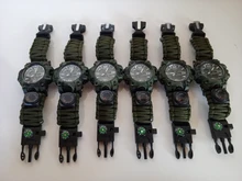 Reloj militar de camuflaje para hombre, pulsera de cuarzo LED resistente al agua hasta 50m, para deportes al aire libre, brújula, termómetro, reloj de emergencia