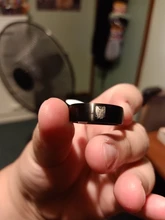 Anillo de acero inoxidable con diseño de alas de la libertad para hombre y mujer, sortija de 8mm, color negro, plateado, para Fans de Anime