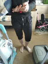 Capri de cintura elástica para correr para mujer, pantalones deportivos informales de moda, con cordón, Cachemira, para baile, 3/4