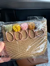 Bolsos de paja hechos a mano para niños, bandoleras de un solo hombro inclinadas, exquisitos, monederos con dibujos animados, bolsos para princesa