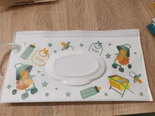 Respetuoso del medio ambiente bebé caja de toallitas... caja de toallitas de limpieza reutilizable toallitas bolsa de impresión portátil bebé para almacenar toallitas bolsa