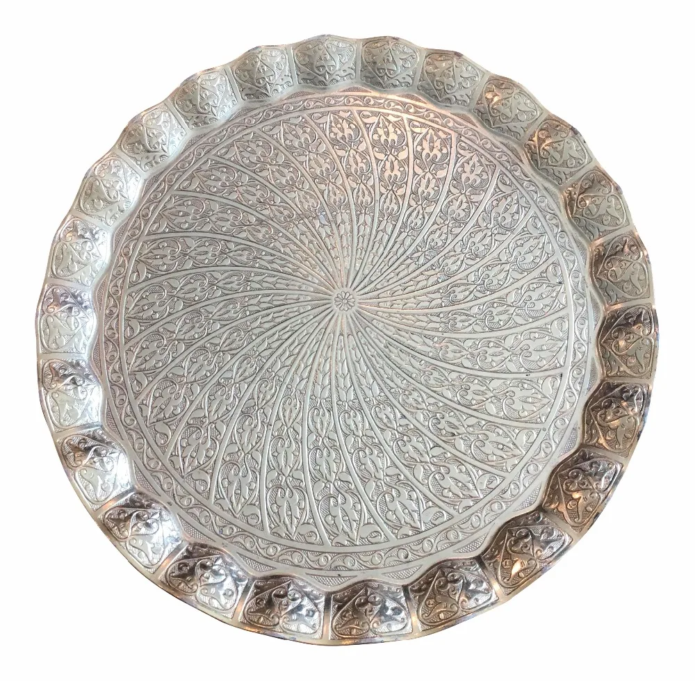 Turkey authentic Arabic cuisine decor with patterned copper bowl Ottoman Turks in Anatolia tea and coffee tray Christmas Gif
