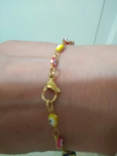 1PC 18,7-19,5 cm caliente 304 pulseras de acero inoxidable para los hombres de la joyería de las mujeres de Color oro enlace cadena Multicolor esmalte de mal de ojo pulsera para el tobillo