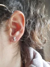 Pendientes asimétricos de Plata de Ley 925 para niños, con cierre de tuerca de hueso de pescado y gato, joyería antialérgica para bebés y estudiantes