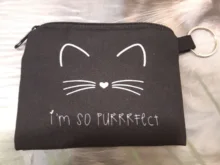 Wallet Pouch Purse Card-Holder Cat-Printing Waterproof Cute Square Zipper Small Mini