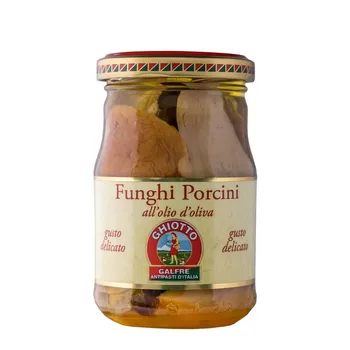 Porcini cut oil olive G. 190 "Taste Delicate" without vinegar 
Porcini cut oil olive G. 190 "Taste Delicate" without vinegar