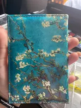 Funda de pasaporte de cielo estrellado para hombre y mujer, Cartera de viaje de cuero Pu, soporte de pasaporte de paisaje, funda de alta calidad para pasaporte