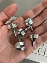 Mini embudos de Metal para rellenar botellas pequeñas, herramienta de dispensación de líquido, transferencia de recarga de Perfume, aceite esencial, 5 uds.