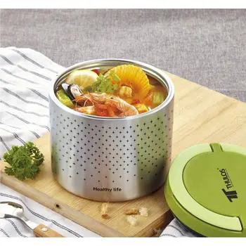 Stainless steel lunch box, capacity 1.01L, 4-5 Hours ≥ 59.5 °C, Dimensions: 133*125mm, with handles, lunch box, THULOS
Stainless steel lunch box, capacity 1.01L, 4-5 Hours ≥ 59.5 °C, Dimensions: 133*125mm, with handles, lunch box, THULOS