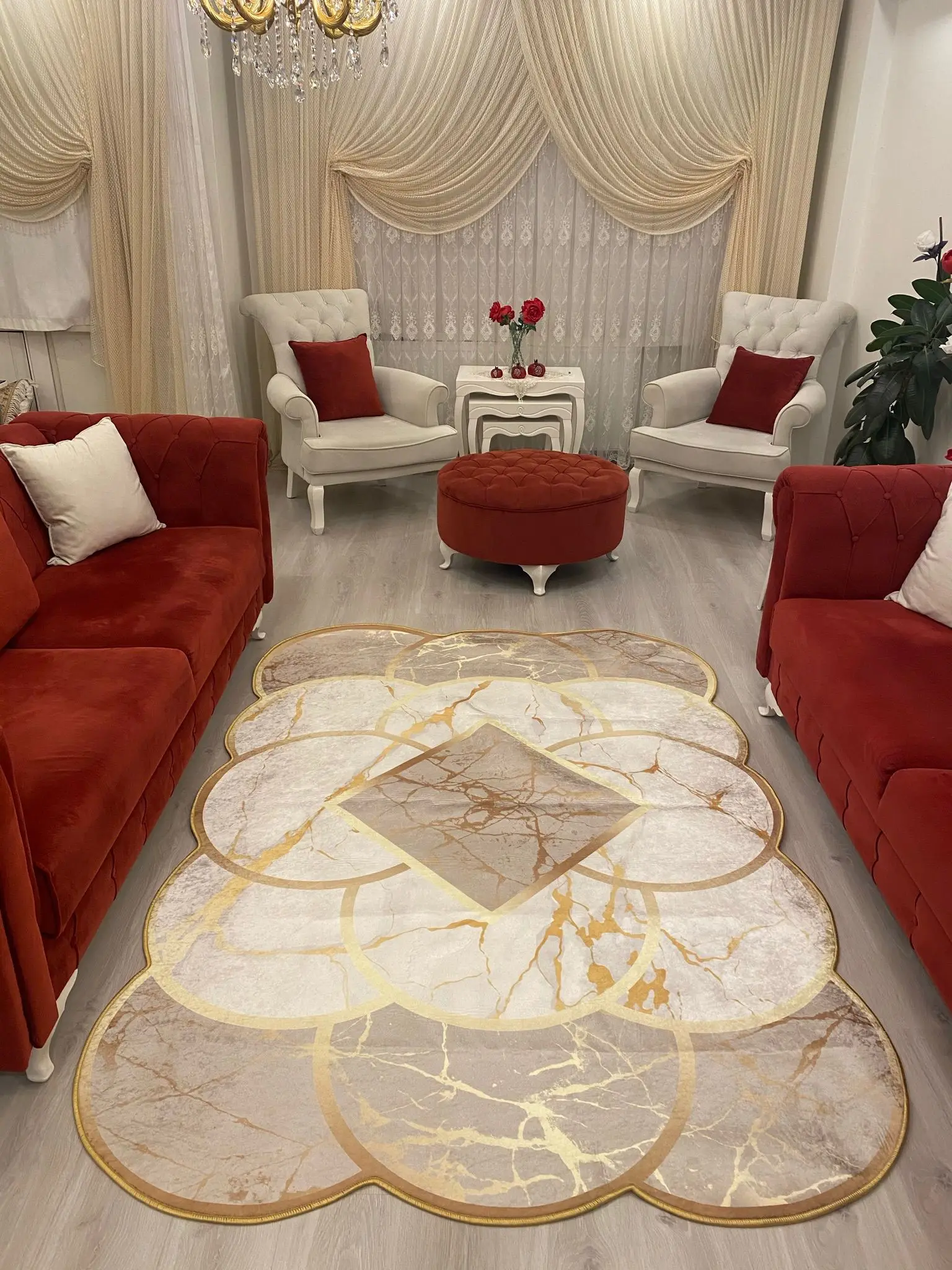 Home Decoration Salon Rug Premium Series Gold Custom Manufacture Decorative Carpet in White Coffee Colors
Home Decoration Salon Rug Premium Series Gold Custom Manufacture Decorative Carpet in White Coffee Colors