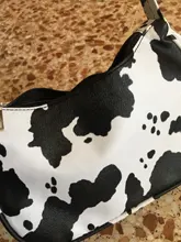 Bolso versátil sencillo para mujer, cartera juvenil de piel sintética con estampado de vaca, Bolso pequeño de hombro para viaje diario