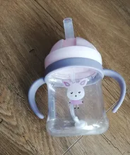 Taza de bebida de 300ml para niños, vaso de paja con diseño de dibujos animados para niños, resistente a caídas, botella de agua, Bola de aprendizaje azul