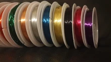 Alambre de cobre Colorfast para pulsera, collar, accesorios de fabricación de bricolaje, 0,2/0,25/0,3/0,5/0,6mm/1mm