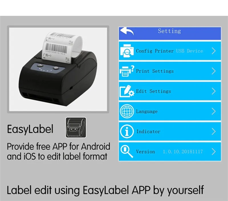 P58D 58mm mini thermal label printer for soho supermarket clubs (14)