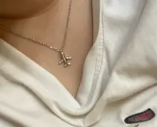 Collar con colgante de avión de plata de ley y Circonia cúbica para mujer, cadena de clavícula, joyería coreana