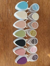 Juego de almohadillas de tinta de gota de agua para álbum de recortes, sellos de goma de aceite, almohadilla de tinta en forma de Kwaii, decoración de libros de boda, bricolaje