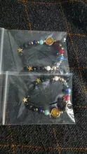 Pulsera ajustable con sistema Solar de piedra Natural, pulsera con cuentas de galaxia del universo, ocho planetas, regalo para novia