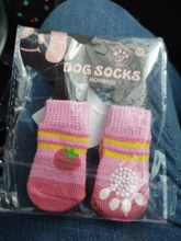 4 unids/set perro cachorro cálido calcetines lindo cachorro de perro de punto Calcetines para mascotas de dibujos animados lindo Anti-deslizamiento zapatos de gato calcetines de colores