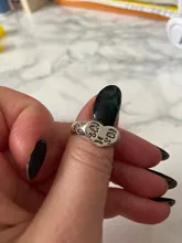 Anillo abierto con cara llorona para mujer, sortija ajustable de Color plateado antiguo, diseño geométrico, con caras y lágrimas