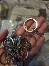 20 unids/lote llavero Chapado en 6 colores 50mm largo partido redonda llaveros al por mayor