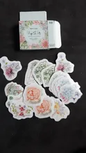 46 unidades por paquete, juego de pegatinas decorativas con flores románticas para plantas, álbum diario, etiqueta, pegatina para álbum de recortes, papelería Diy, pegatinas escolares