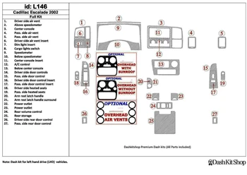 Interior trim for Cadillac Escalade 2002-2002. Set L146. 
Interior trim for Cadillac Escalade 2002-2002. Set L146.