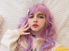 HUAYA-peluca rizada largo ondulado Lolita con flequillo para niña, peluca de Cosplay de fiesta diaria, sintética, resistente al calor, Color rosa degradado