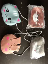 Bolso cruzado con diseño de gato para niños, cuero suave para niña pequeña de bandolera, bolso bandolera con cremallera, monedero de dibujos animados para mujer