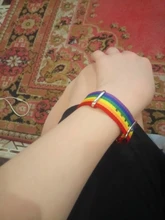 Pulseras bisexuales trenzadas para hombres y mujeres, pulseras trenzadas del orgullo de los homosexuales, del arco iris de Nepal, joyería de amistad