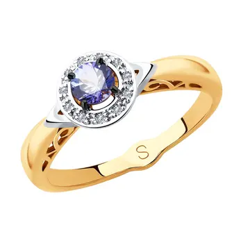 Sokolov ring in gold with diamonds and tanzanite, fashion jewelry, 585, women's male
Sokolov ring in gold with diamonds and tanzanite, fashion jewelry, 585, women's male