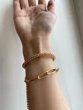 5 unids/set Punk de cristal de oro pulsera cadena gruesa mujer Bohemia geométrico cadena OT hebilla pulsera conjunto de joyas de niña de fiesta regalo