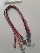 10 unids/lote 2 mm de cuero Real hecho a mano ajustable trenzado collares de cuerda y amuletos colgantes resultados langosta cierre cable cadena